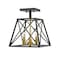 Z-Lite Trestle 3 Light Semi Flush Mount, Matte Black & Olde Brass 447SF-MB-OBR - alternate 1